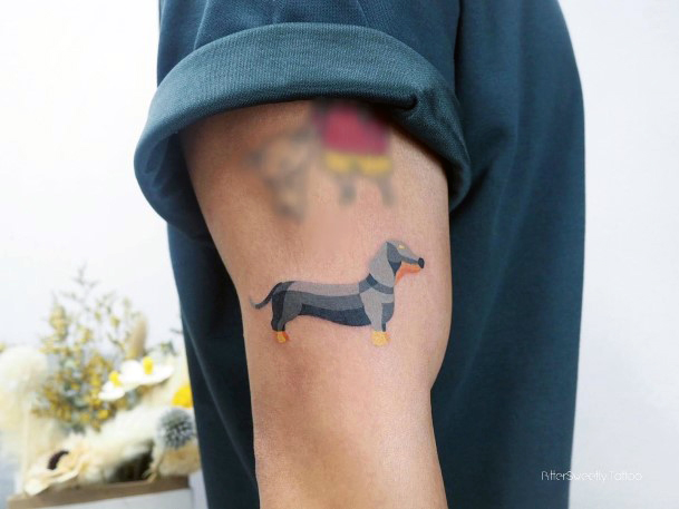 Female Cool Dachshund Tattoo Design