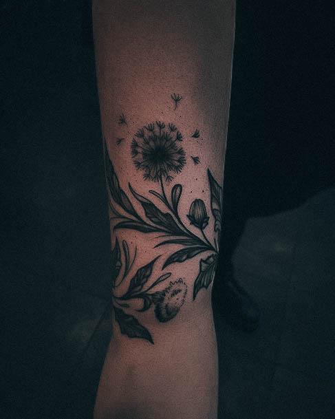 Female Cool Dandelion Tattoo Ideas