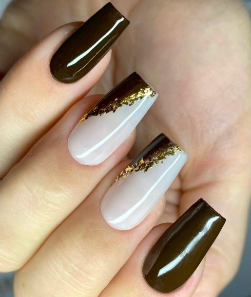 Female Cool Dark Brown Nail Ideas