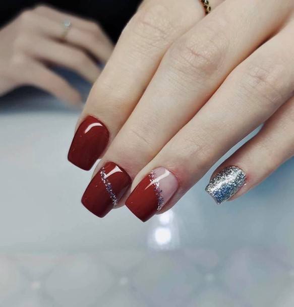 Female Cool Dark Red Nail Ideas