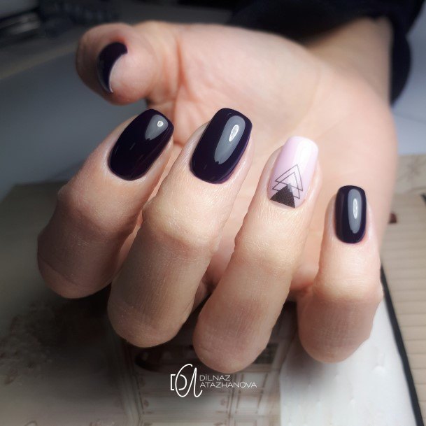 Female Cool Deep Purple Nail Ideas