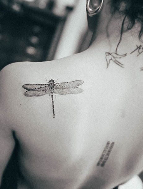Female Cool Dragonfly Tattoo Design