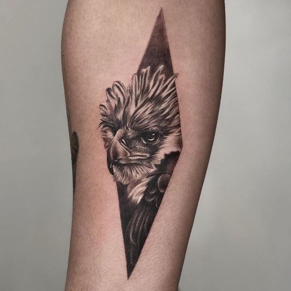 Female Cool Eagle Tattoo Design