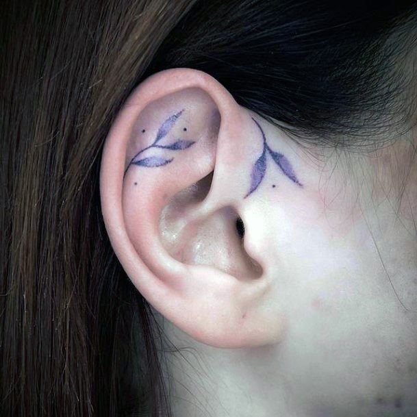 Female Cool Ear Tattoo Design