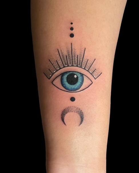 Female Cool Evil Eye Tattoo Design