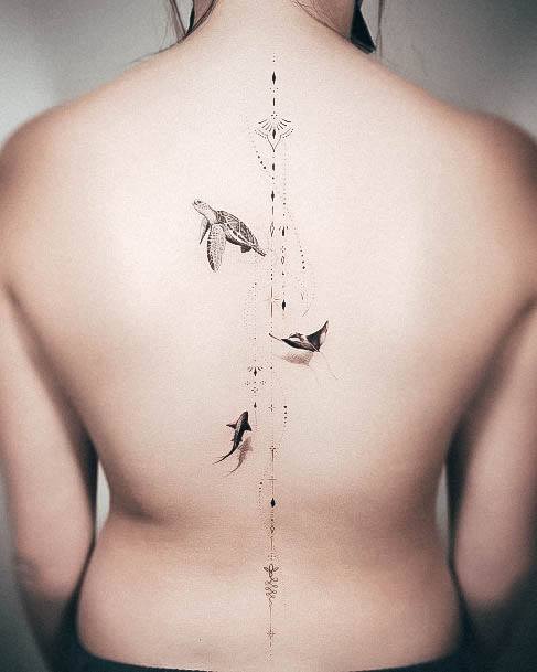 Female Cool Fine Line Tattoo Ideas