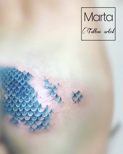 Female Cool Fish Scales Tattoo Ideas