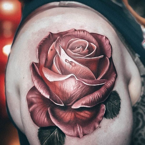 Female Cool Flower Shoulder Tattoo Design