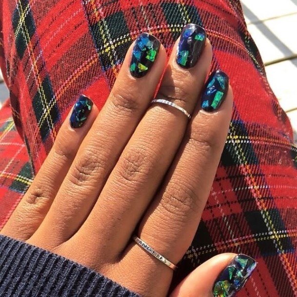 Female Cool Foil Nail Ideas