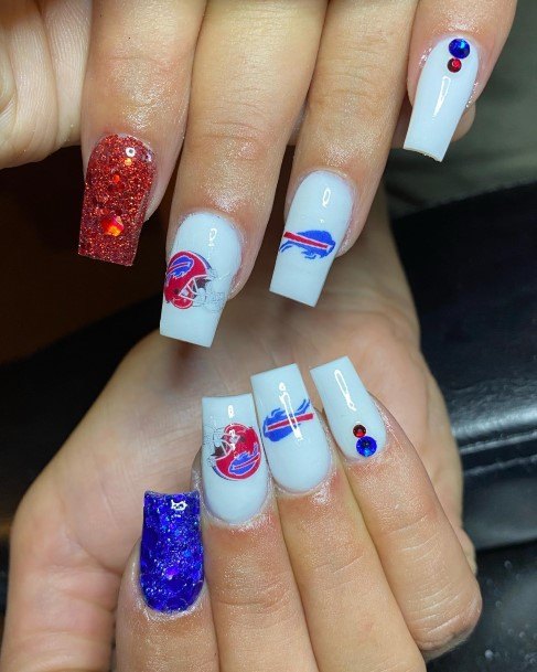 Female Cool Football Nail Design