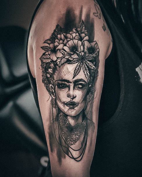 Female Cool Frida Tattoo Design