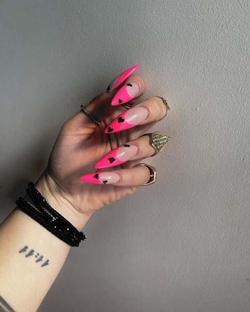 Female Cool Fuchsia Nail Design