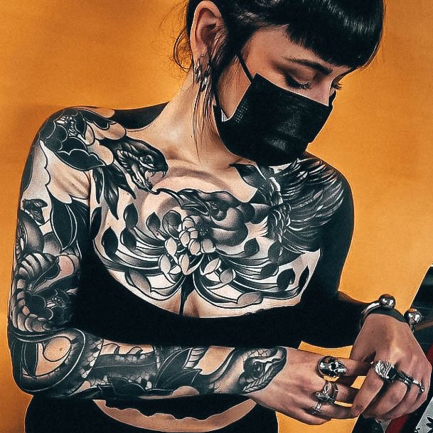 Female Cool Full Sleeve Tattoo Design