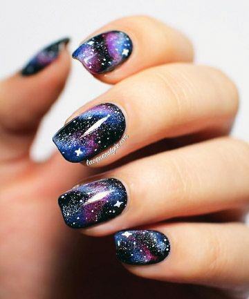 Female Cool Galaxy Nail Design