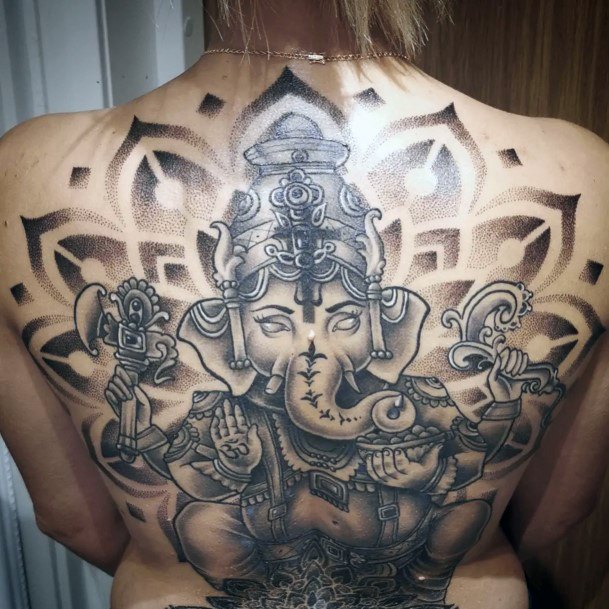 Female Cool Ganesha Tattoo Ideas