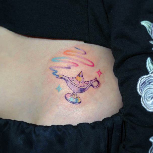 Female Cool Genie Lamp Tattoo Design