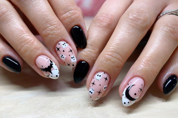 Female Cool Ghost Nail Design