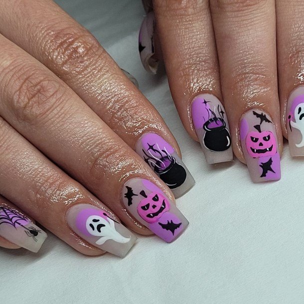 Female Cool Ghost Nail Ideas