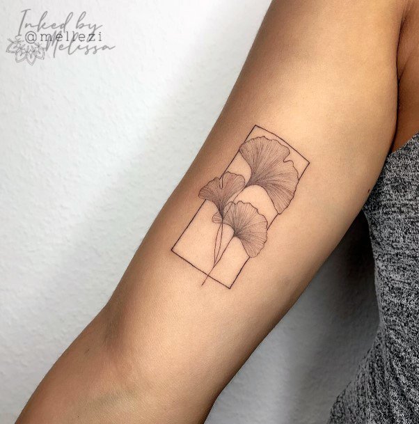 Female Cool Ginkgo Tattoo Design