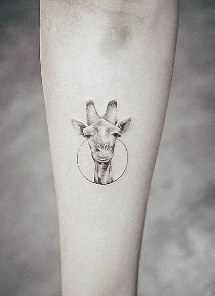 Female Cool Giraffe Tattoo Ideas Little Circle