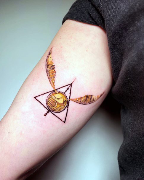 Female Cool Golden Snitch Tattoo Ideas