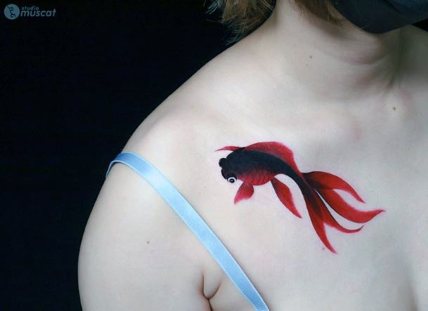 Female Cool Goldfish Tattoo Ideas