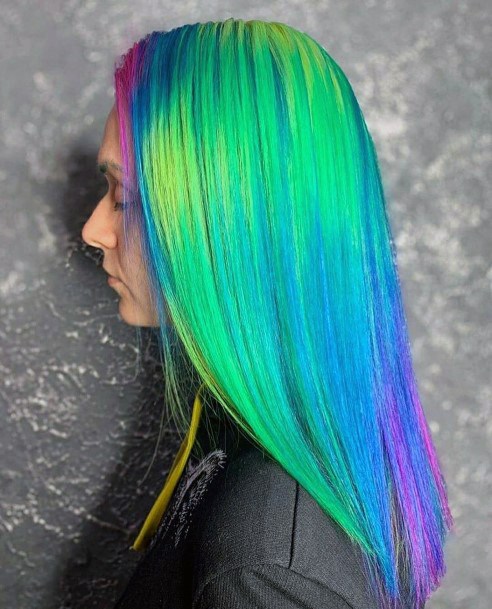 Female Cool Green Hairstyles Design