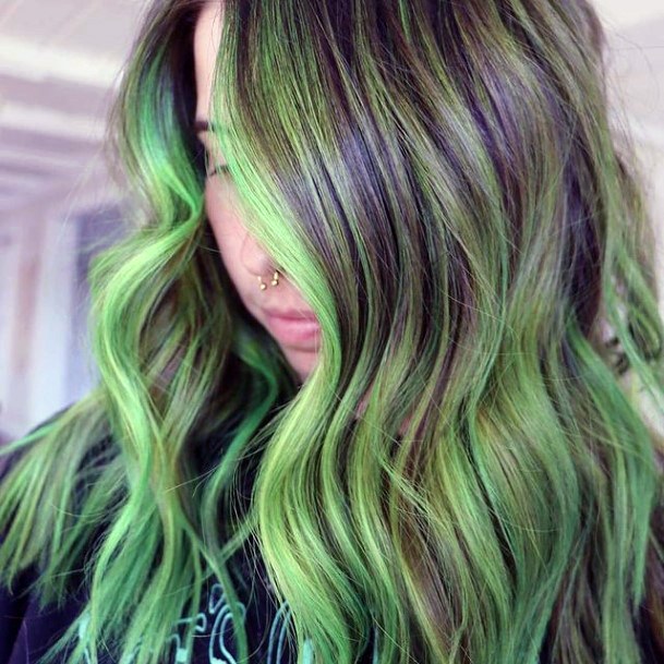 Female Cool Green Hairstyles Ideas