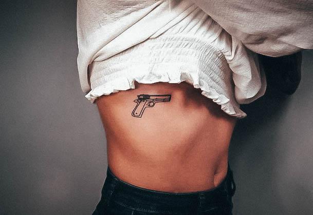 Female Cool Gun Tattoo Design