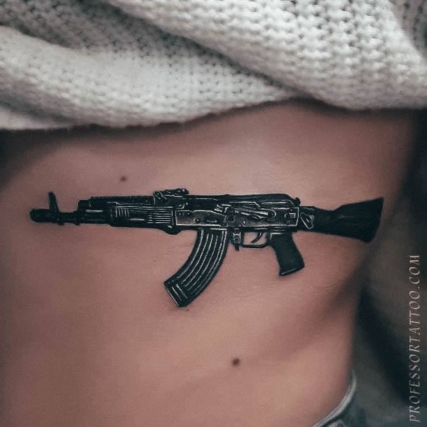 Female Cool Gun Tattoo Ideas