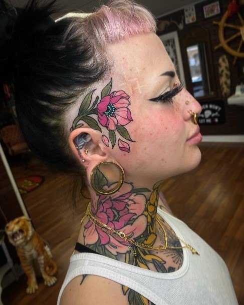 Female Cool Head Tattoo Design