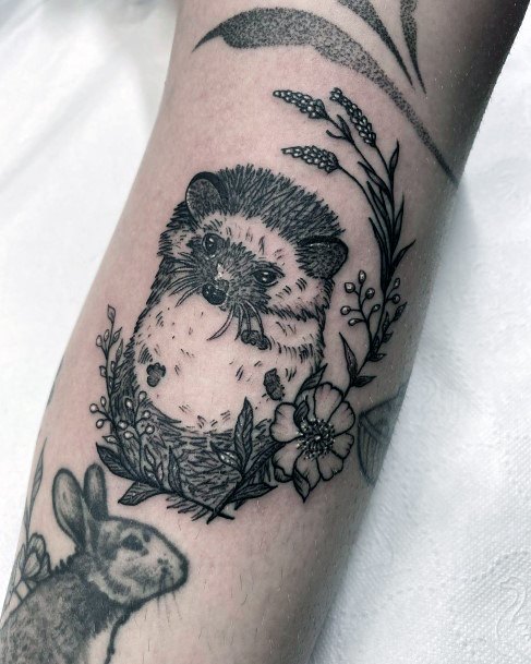 Female Cool Hedgehog Tattoo Design