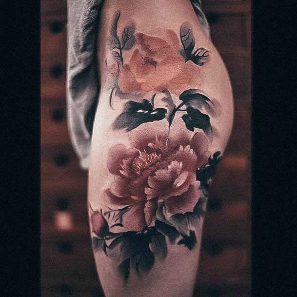 Female Cool Hip Tattoo Design Flower