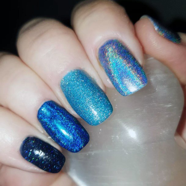 Female Cool Holographic Nail Design