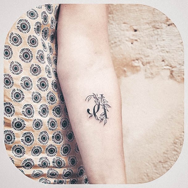 Female Cool Initials Tattoo Design