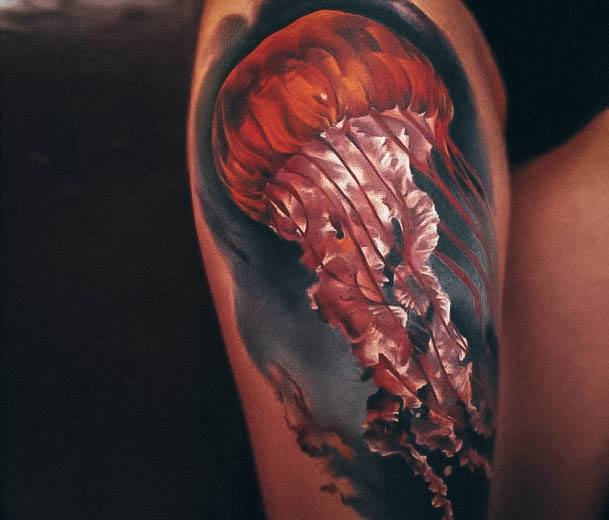 Female Cool Jellyfish Tattoo Design