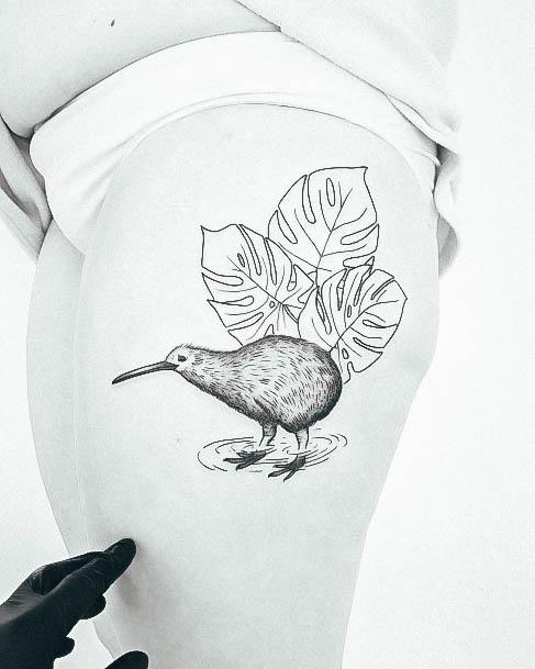 Female Cool Kiwi Bird Tattoo Design