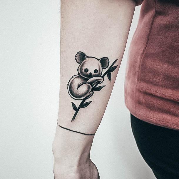 Female Cool Koala Tattoo Design