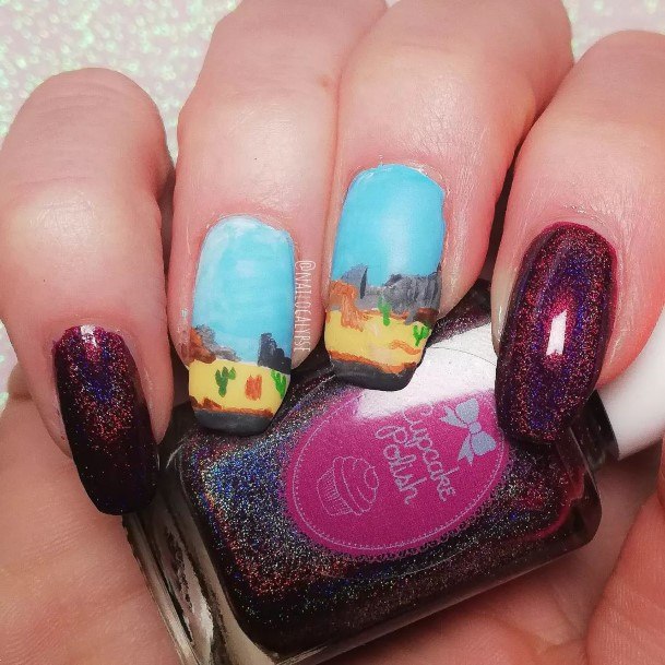 Female Cool Landscape Nail Ideas