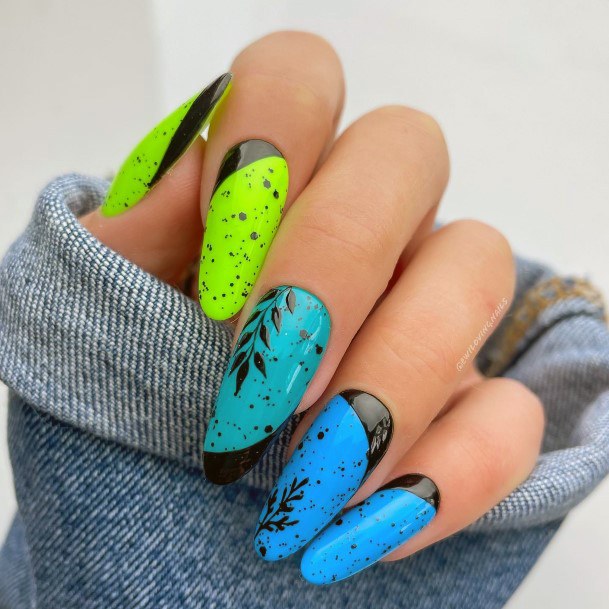 Female Cool Light Green Nail Design