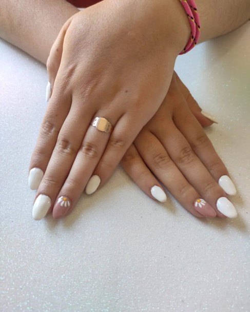 Female Cool Light Nude Nail Design