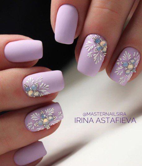 Female Cool Lilac Nail Design