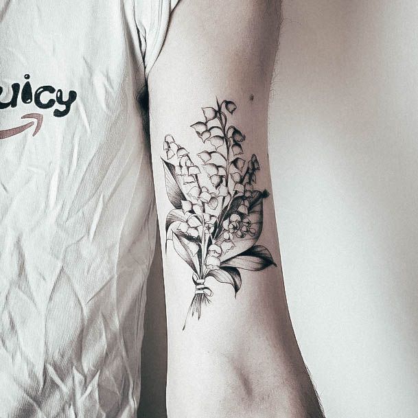 Female Cool Lily Of The Valley Tattoo Design