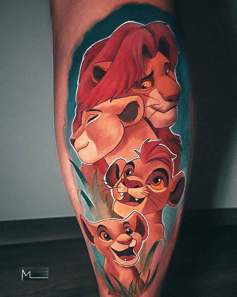 Female Cool Lion King Tattoo Design