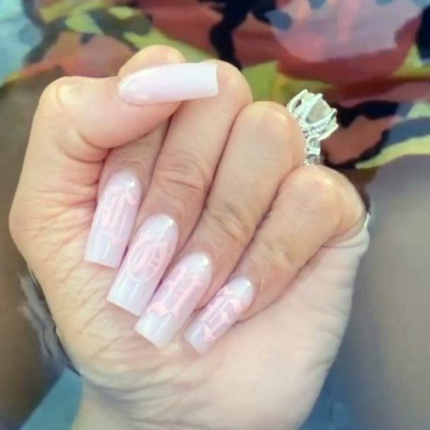 Female Cool Long Pink Nail Design