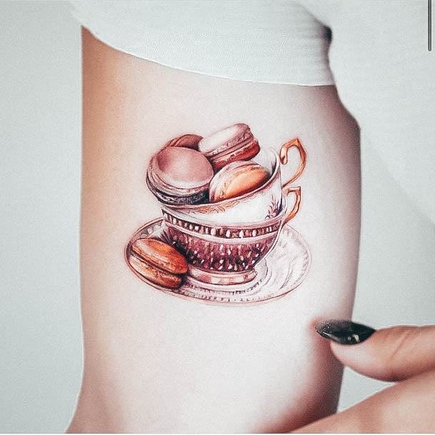 Female Cool Macaron Tattoo Ideas