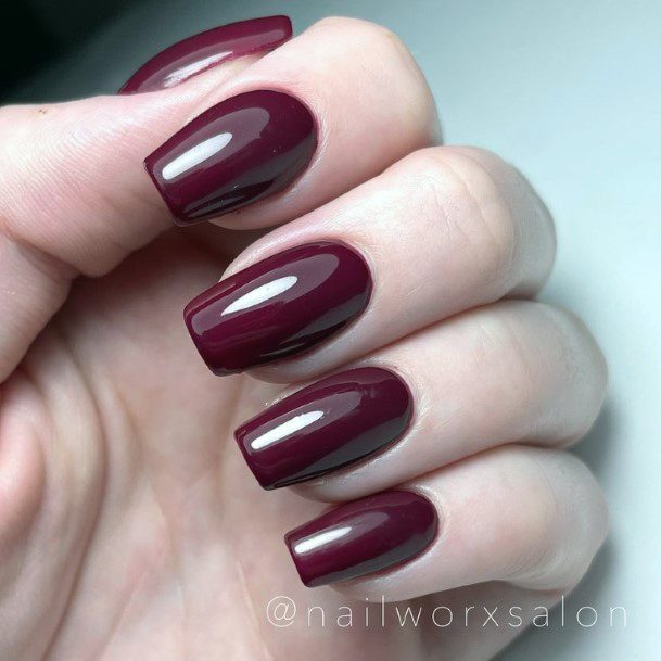 Female Cool Maroon Nail Design