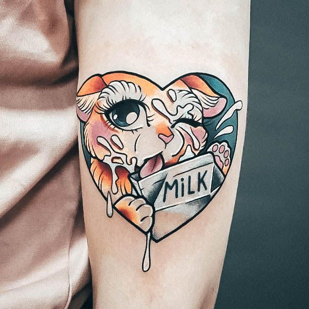 Female Cool Milk Tattoo Design