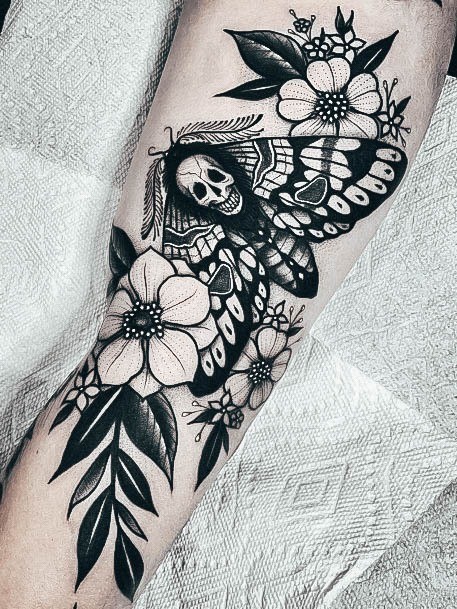 Female Cool Moth Tattoo Ideas