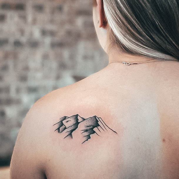 Female Cool Mountain Tattoo Ideas Shoulder